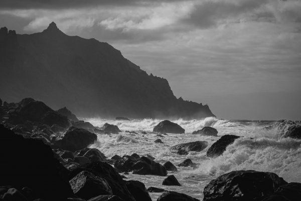 a stormy canary island seascape